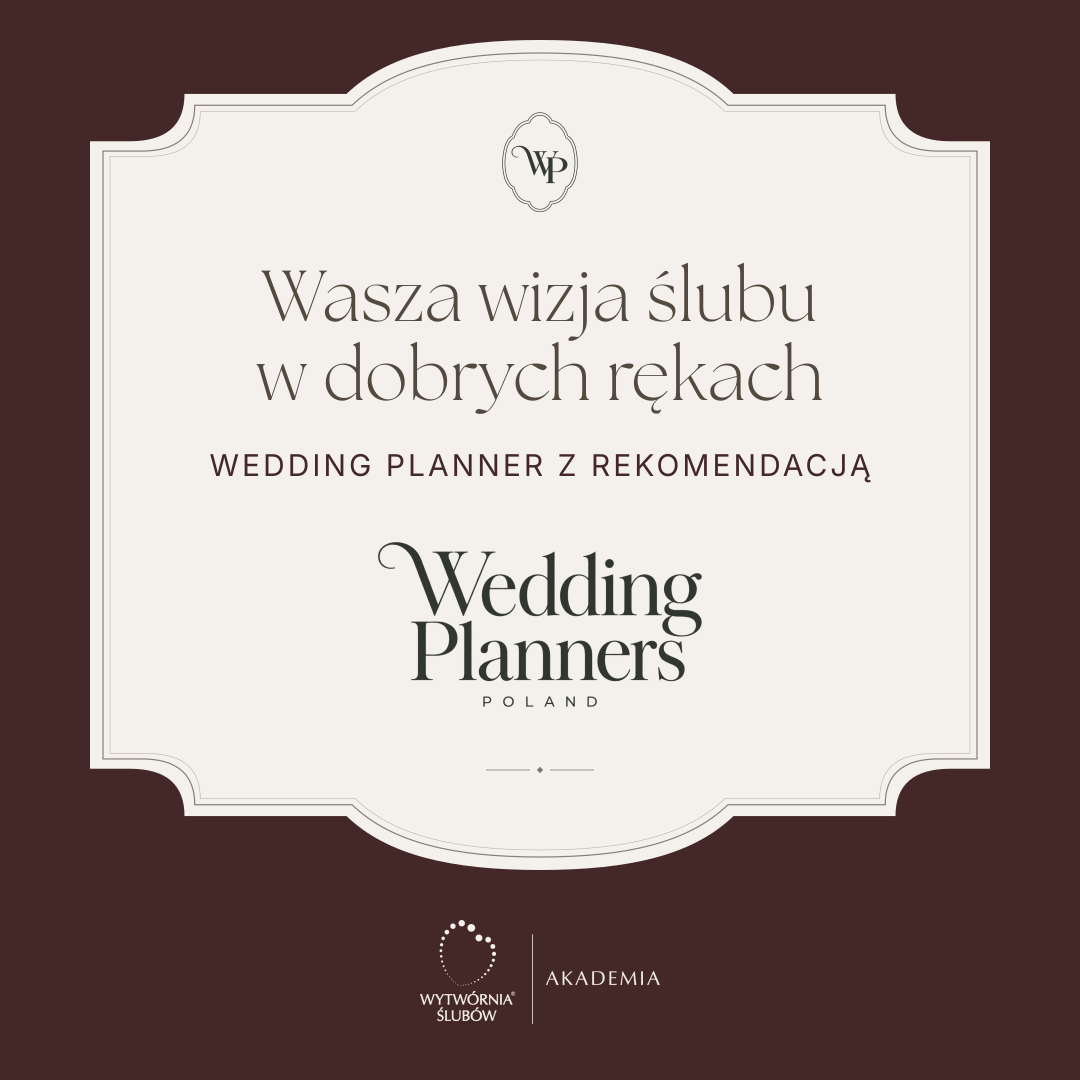 Odznaczenie Wedding Planners Poland - kwadrat, wersja brązowa