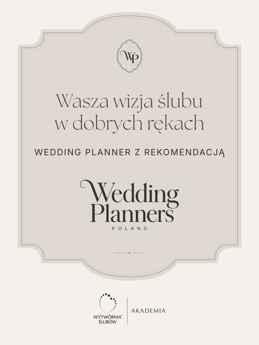 Odznaczenie Wedding Planners Poland - pion, wersja krem i beż