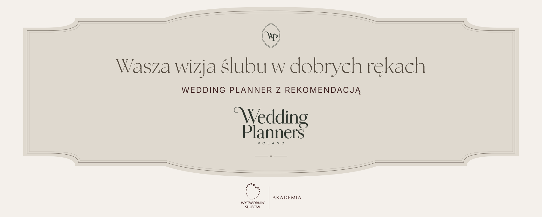 Odznaczenie Wedding Planners Poland - poziom, wersja krem i beż